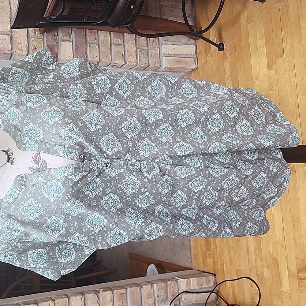 Blouses, croft&barrow multi color greens and tan